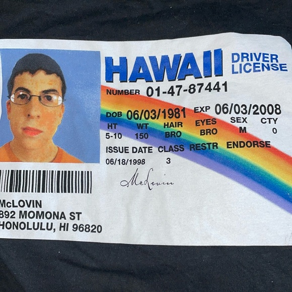 Men's Superbad McLovin Short Sleeve Crewneck Graphic T-Shirt - Picture 4 of 4